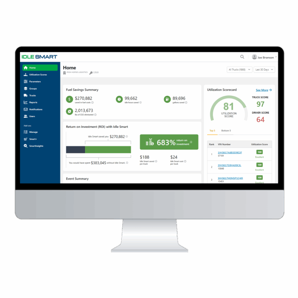 Image of SmartPortal Home page, the home of our predictive maintenance tool, SmartInsights.