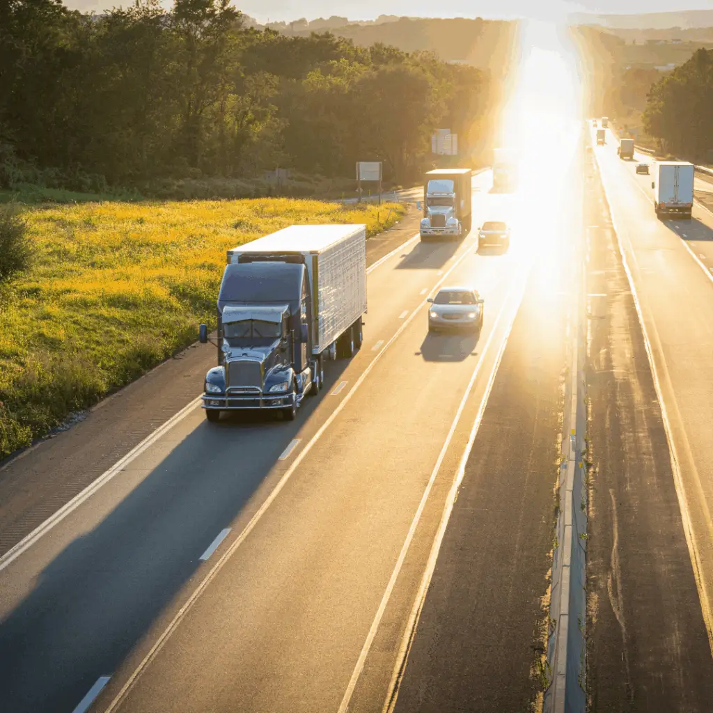 Diesel Fleet: truck driving on highway