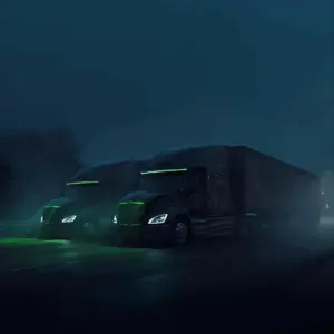 Temperature Swings Blog featured image of two semis driving in the dark