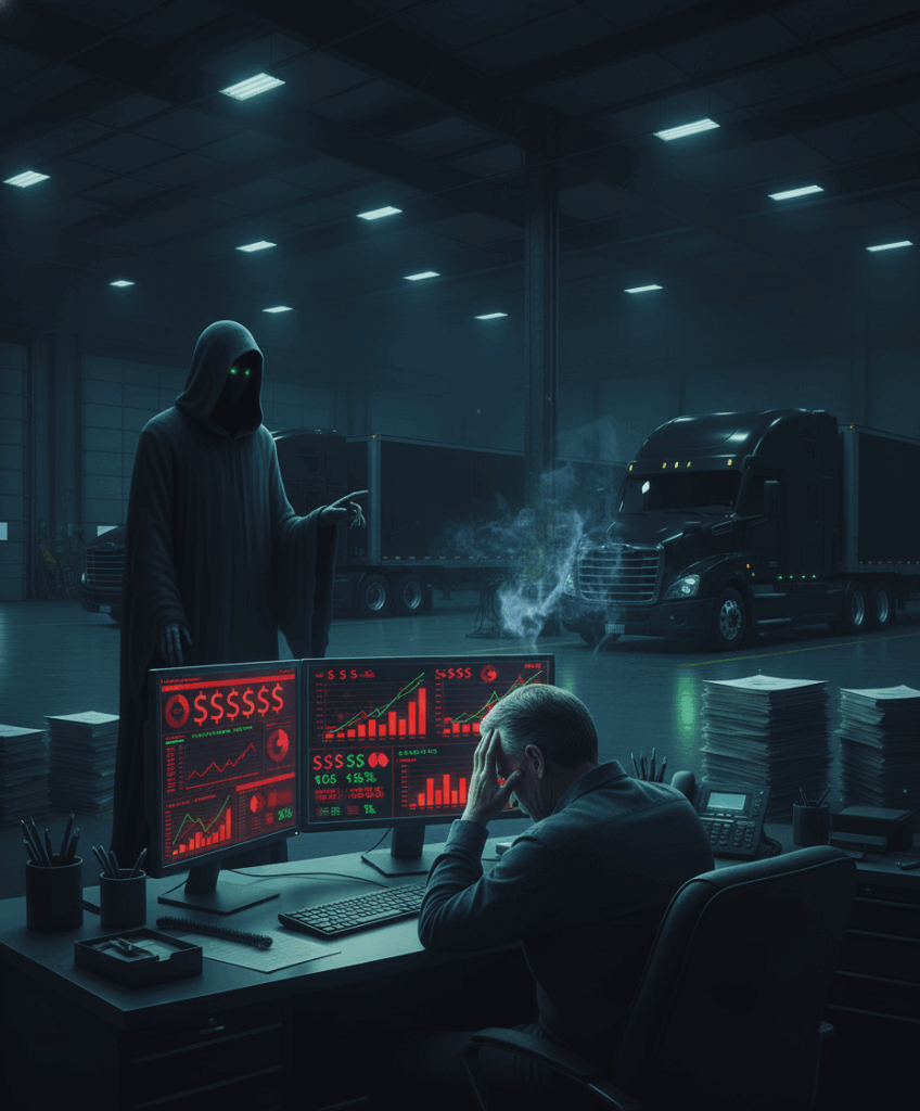 AI generated image of The Ghost of Trucking Future