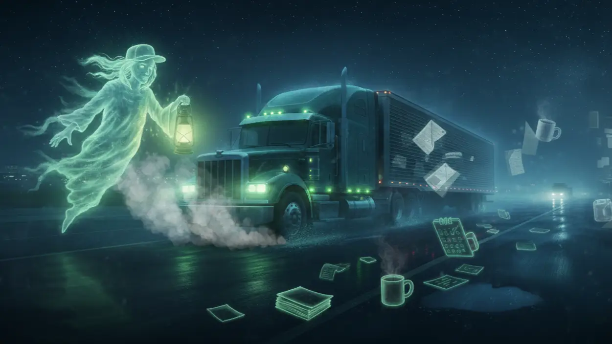 AI Generated image of the ghost of Trucking Past