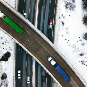 NOX Limits Image showing trucks on highway creating emissions