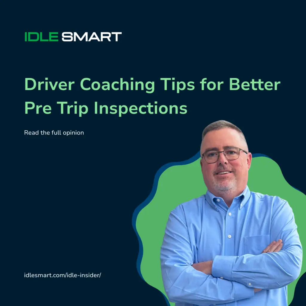Driver Coaching Tips for better pre trip inspections Blog cover image with Rodney Wilson (author) image.