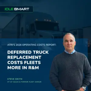 Blog image cover for ATRI Operating Costs Report Blog. Shows Steve Smith of Idle Smart