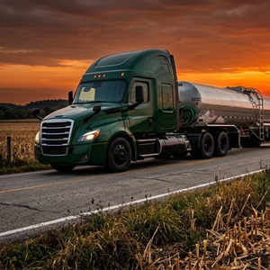 ATRI Critical Issues report cover image showing green tank-hauling semi truck